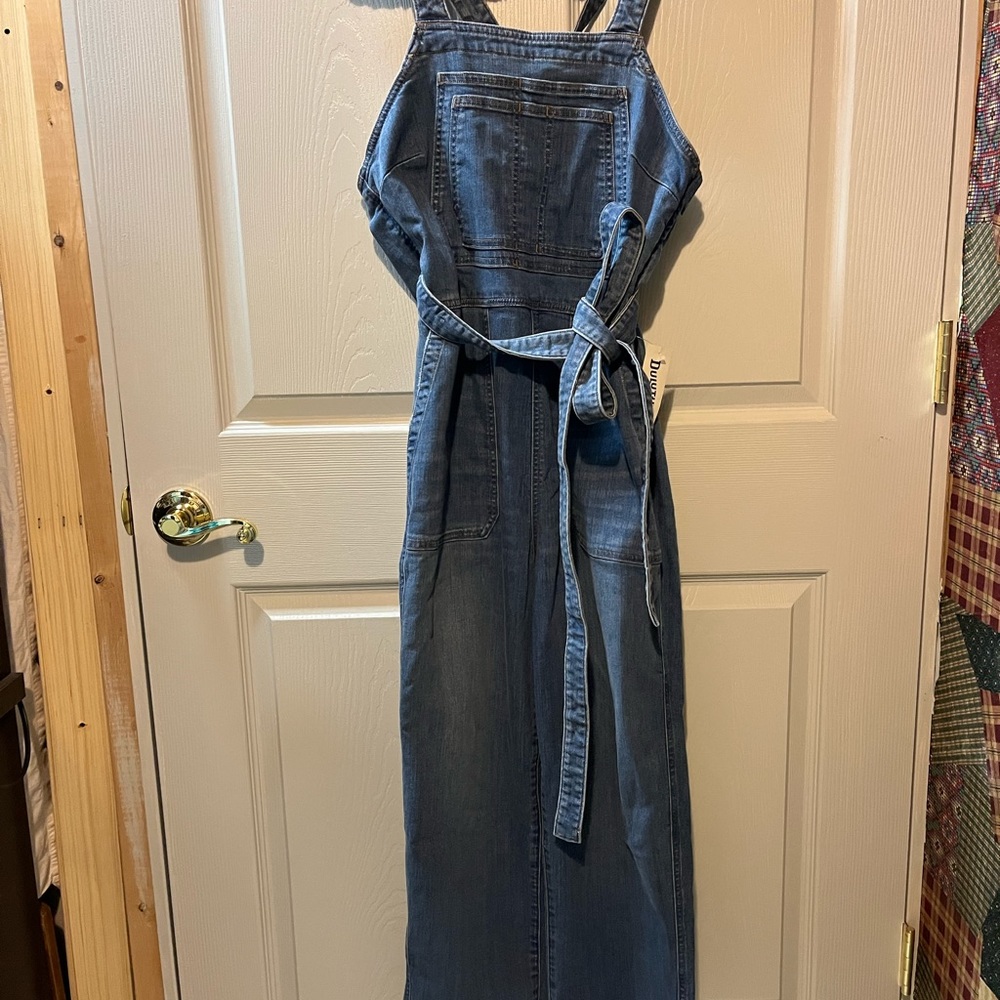 Duluth XS women’s denim blue bib overalls new